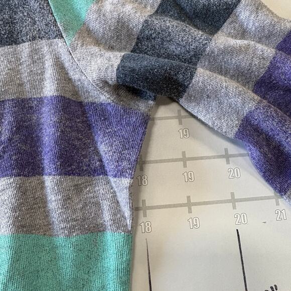 Billabong Sweater Womens M Gray Green Striped Pullover Sweatshirt Pocket - Picture 7 of 8